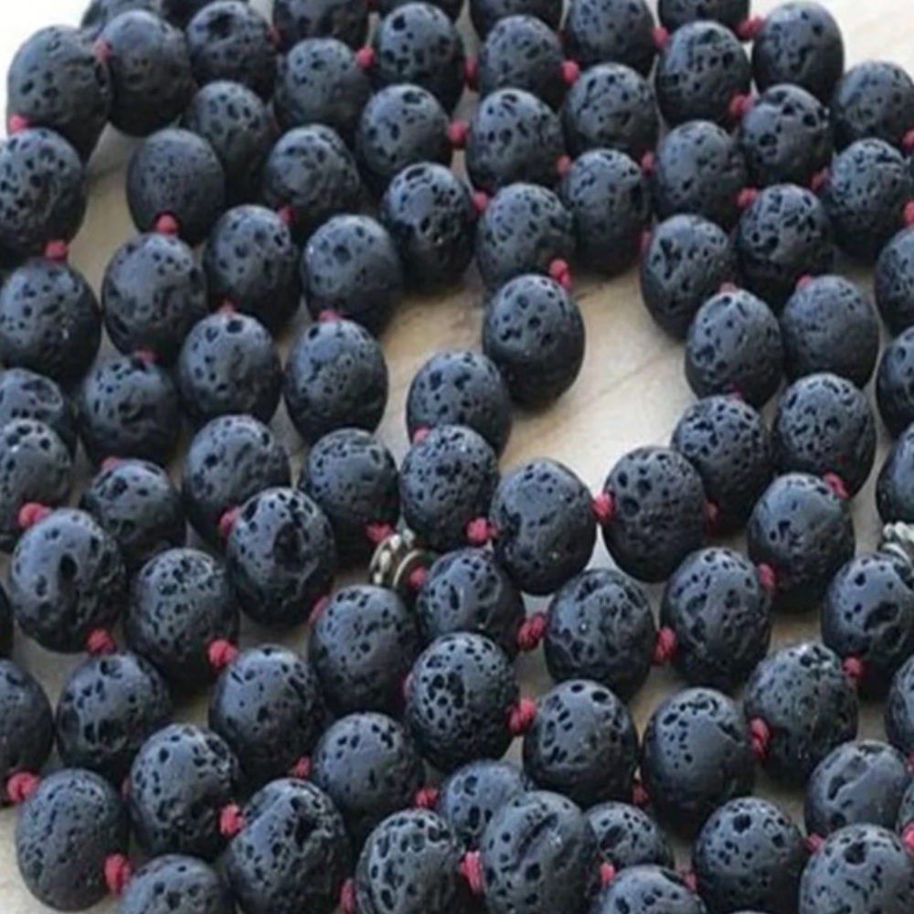 GROUNDING Lava Stone Mala necklace 8mm - Picture 5 of 7